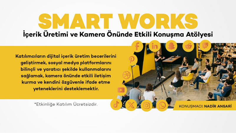 SMART WORKS-İçerik Üretimi ve Kamera Önünde Etkili Konuşma Atölyesi