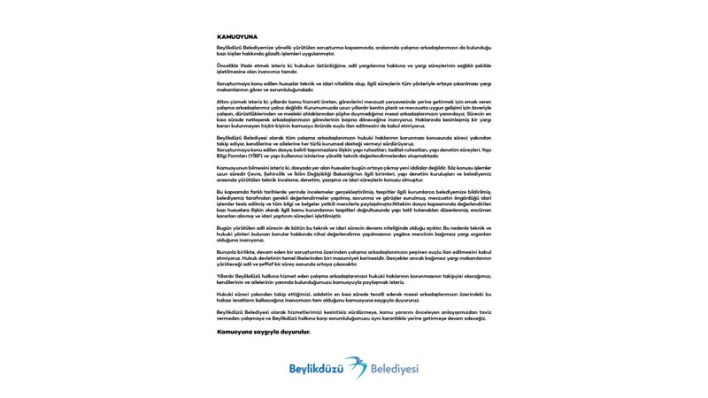 Basına Ve Kamuoyuna